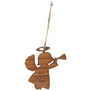 Giftique Angel Decoration – Natural Wood Wood Angel Decoration