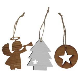 Giftique Set of 3 Decorations in a Wooden Box 03 Set of 3 Decorations in a Wooden Box