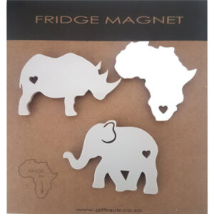 Magnet Rhino Africa Ele white and Grey