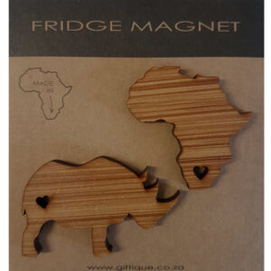 Magnet Rhino & Africa Wood