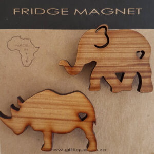 Magnet Rhino & Ele Wood