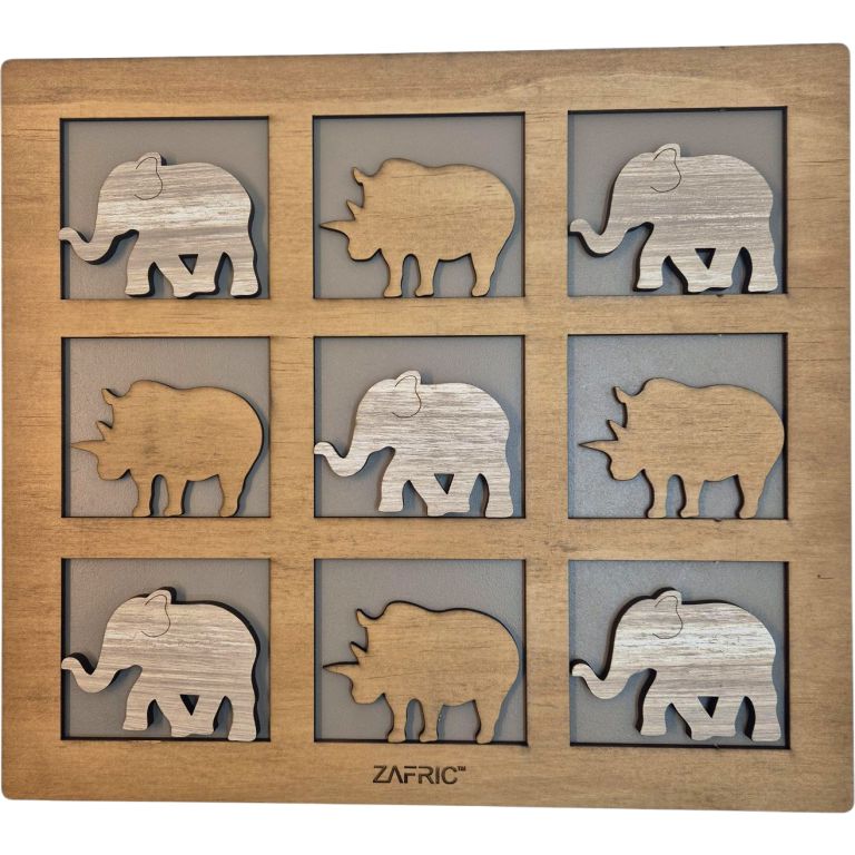 Wooden Tic Tac Toe – Rhino & Elephant Naturals