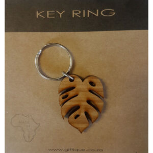 Key Ring Monstera Leaf Wood