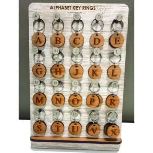 Alphabet Key Ring Deal Round (80 Assorted + Stand)