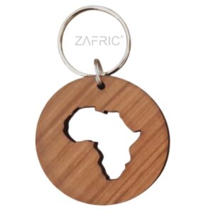 Key Ring Circle Africa Wood
