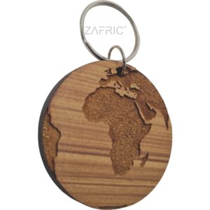 Key Ring Globe Wood
