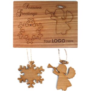 Seasons Greetings Card Angel Snowflake