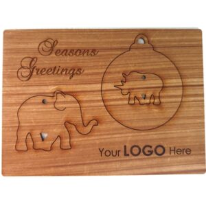 Christmas Card Elephant Rhino Seasons Greetings Card Elephant Rhino