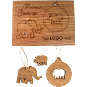 Seasons Greetings Card Elephant Rhino