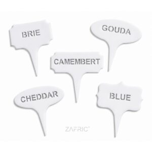 Set of 5 Cheese Markers in a Wooden Box