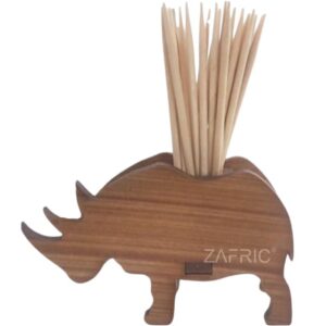 Toothpick Holder Rhino Wood