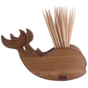 Toothpick Holder Whale Wood