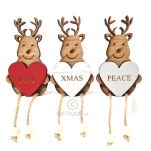 Sitting Reindeer Dangly Legs Set of 3