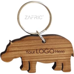 Key Ring Hippo Wood