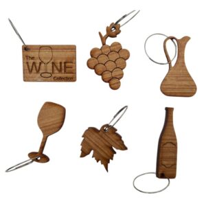 Giftique Wine Glass Charms in Wooden Box – Custom 2 Custom Shaped Wine Glass Charms