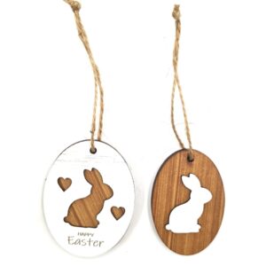 Bunny Oval White Set of 2