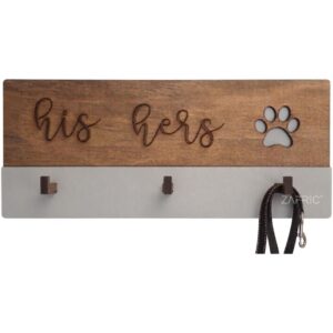 His Hers Paws Leash and Key Holder Pine