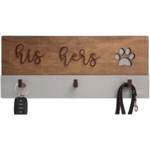 His Hers Paws Leash and Key Holder Pine