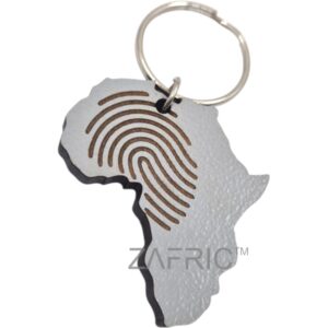 Africa Fingerprint Key Ring Grey