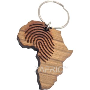 Africa Fingerprint Key Ring Wood