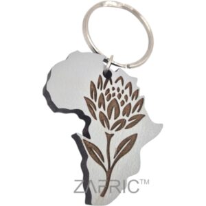 Africa Protea Shaped Key Ring Grey