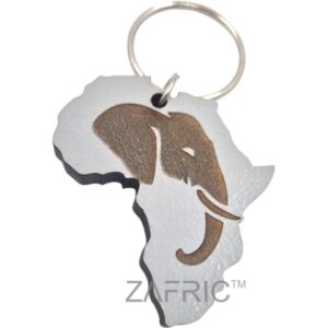 Key Ring Africa Elephant Silhouette Grey
