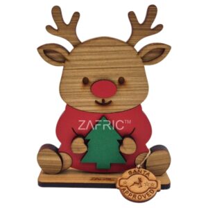 Sitting Santa and Reindeer Set of 2