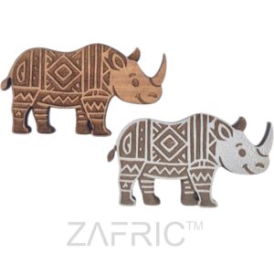 Rhino Tribal Magnet Set of 2