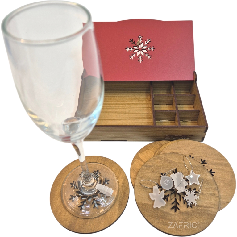 Christmas Coaster & Wine Charm Set - Image 3