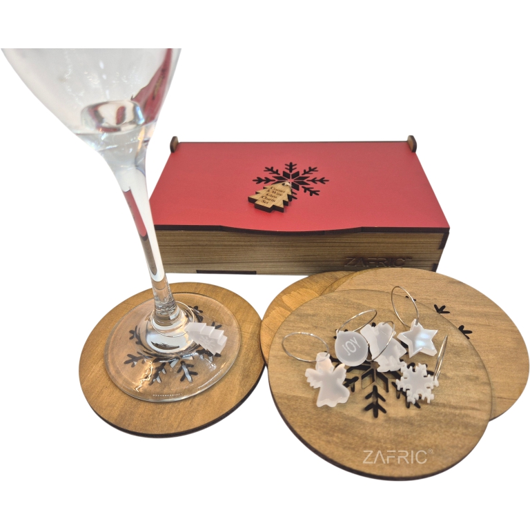 Christmas Coaster & Wine Charm Set - Image 4