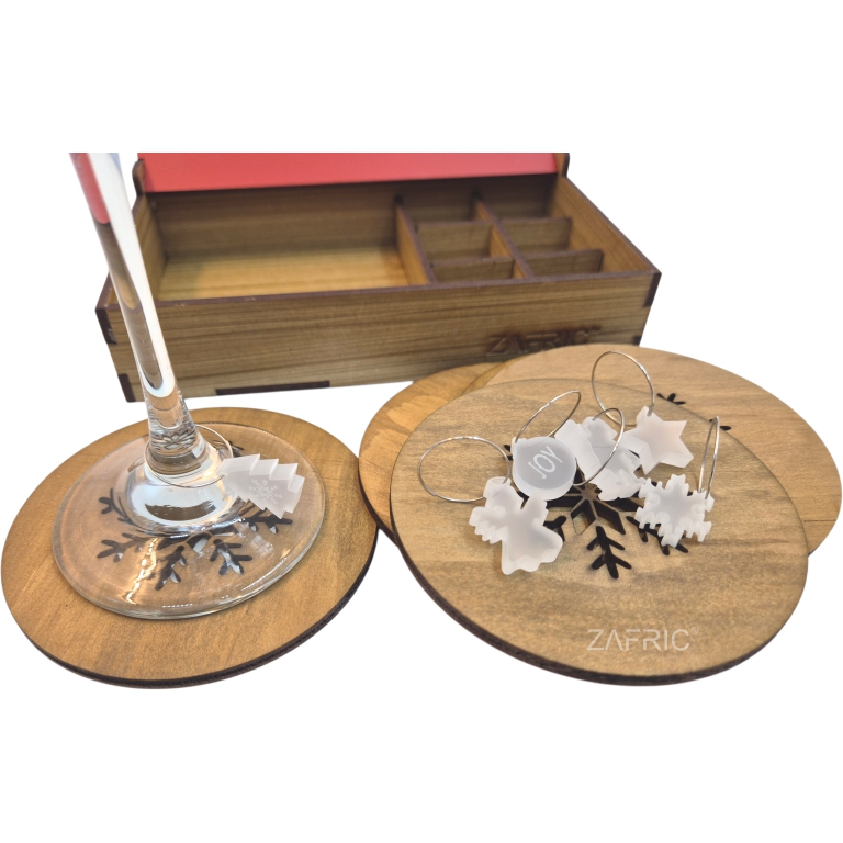 Christmas Coaster & Wine Charm Set - Image 6