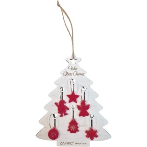 Christmas Tree Wine Charm Set White