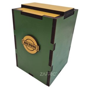 Giftique ZA Biltong Box Green and Mustard South Africa