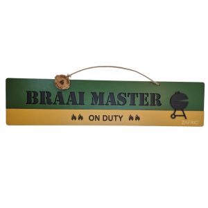Braai Master Sign – Green and Mustard 2 Giftique ZA Braai Master Sign Green and Mustard South Africa