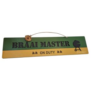 Giftique ZA Braai Master Sign Green and Mustard South Africa