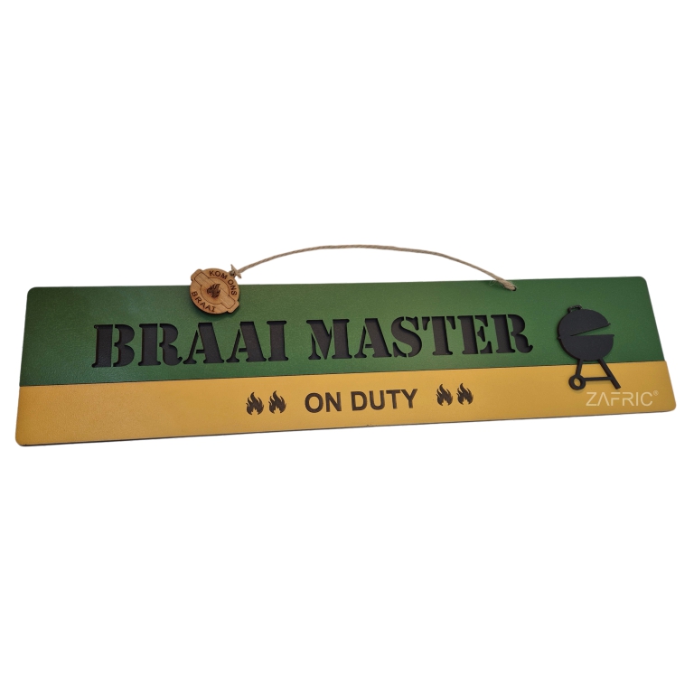 Giftique ZA Braai Master Sign Green and Mustard South Africa