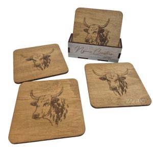 Nguni Coasters with Stand B