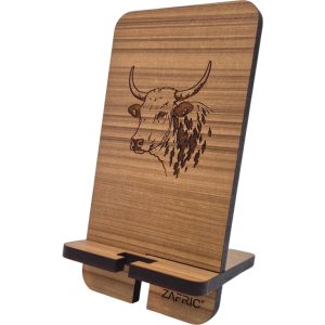 Nguni Phone Stand - Natural Wood Finish