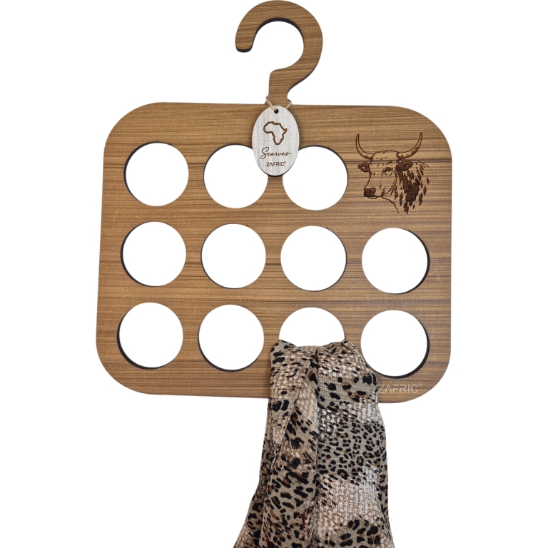 Nguni Scarf Hanger - Natural Wood Finish