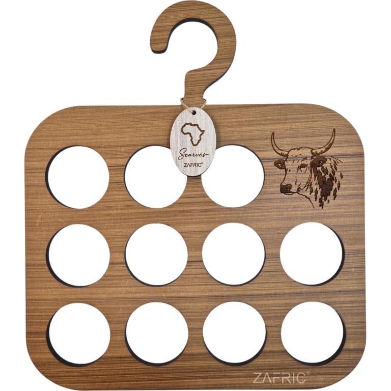 Nguni Scarf Hanger - Natural Wood Finish - Image 2
