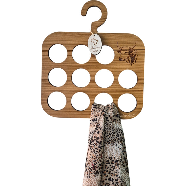 Nguni Scarf Hanger - Natural Wood Finish - Image 3