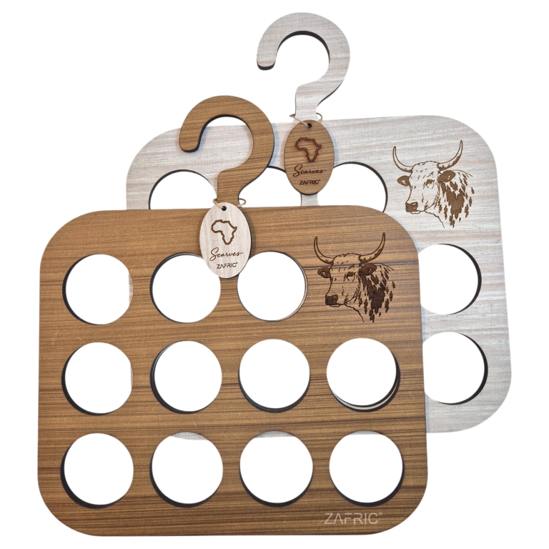 Nguni Scarf Hanger - Natural Wood Finish - Image 4