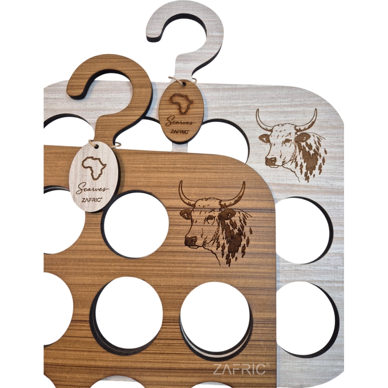 Nguni Scarf Hanger - Natural Wood Finish - Image 5