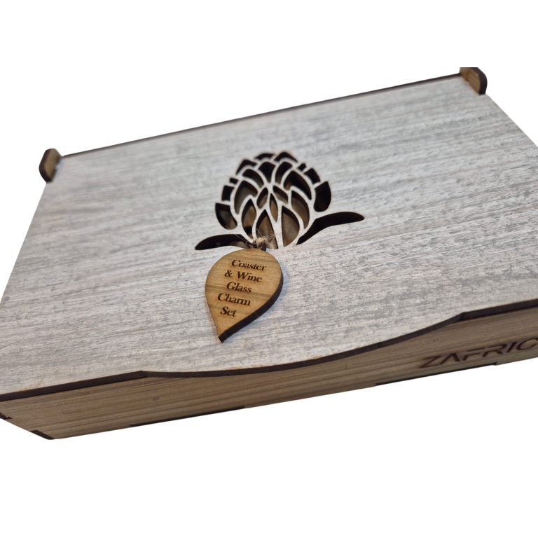 Protea Coaster & Botanical Wine Charm Set - Image 5