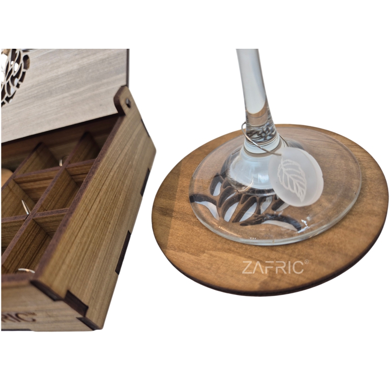 Protea Coaster & Botanical Wine Charm Set - Image 6