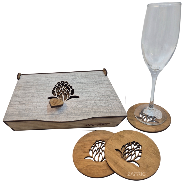 Protea Coaster & Botanical Wine Charm Set - Image 7