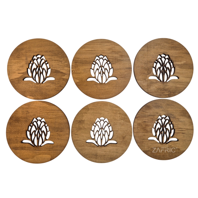 Protea Coaster & Botanical Wine Charm Set - Image 8