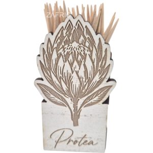 Protea Toothpick Holder - White Wash