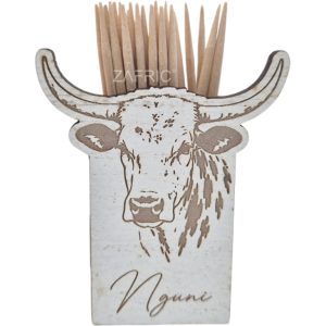Toothpick Holder - Nguni White Wash